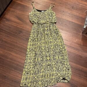 Belle du Jour Pre loved printed Dress, lined with adjustable Straps.